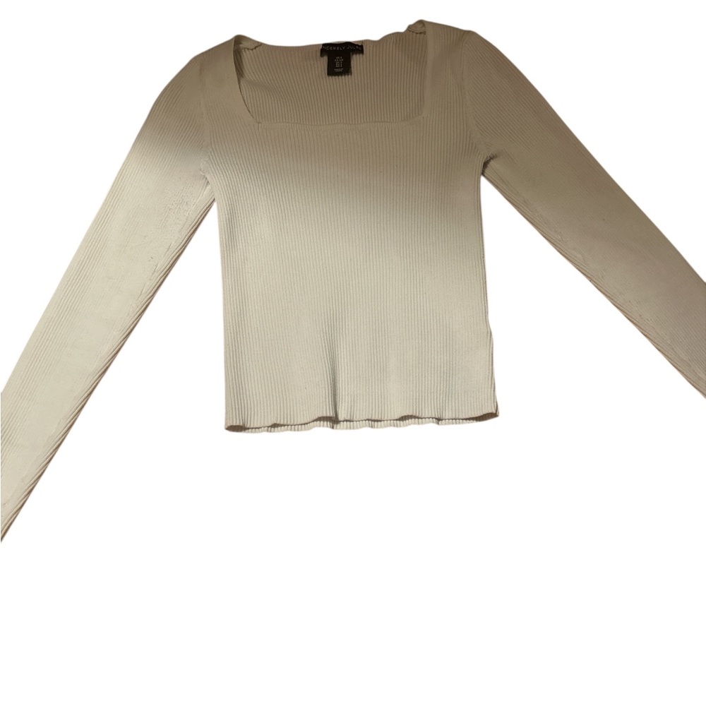 Sincerely Jules White Long Sleeve Ribbed Top